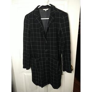 Sandwich Woman S Milano Black White Large Check Longline Jacket